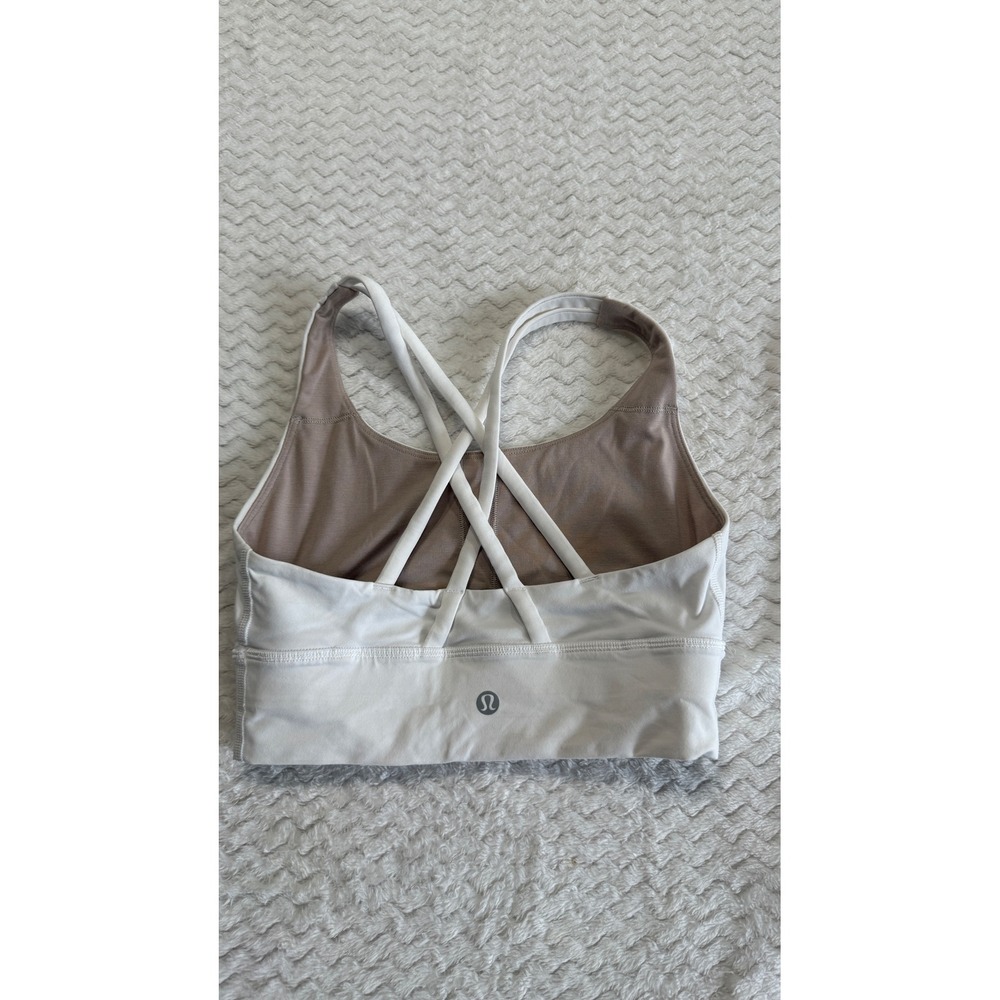 Lululemon energy bra White Strappy Sports Bra W2AV0S Size 4
